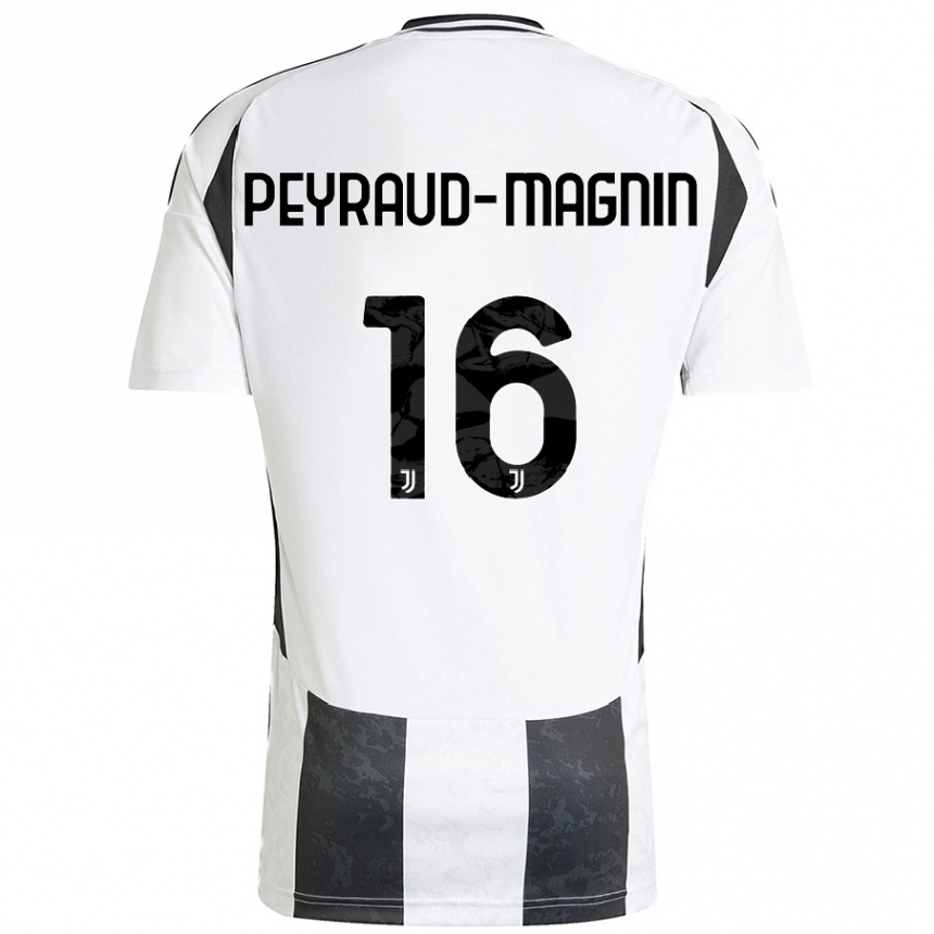 Vaikiškas Pauline Peyraud-Magnin #16 Balta Juoda Namų Marškinėliai 2024/25 T-Shirt