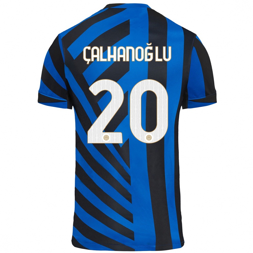 Vaikiškas Hakan Calhanoglu #20 Mėlyna Juoda Namų Marškinėliai 2024/25 T-Shirt