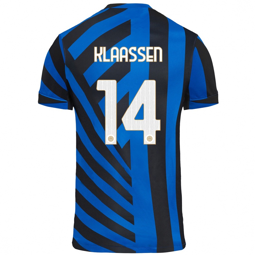 Vaikiškas Davy Klaassen #14 Mėlyna Juoda Namų Marškinėliai 2024/25 T-Shirt