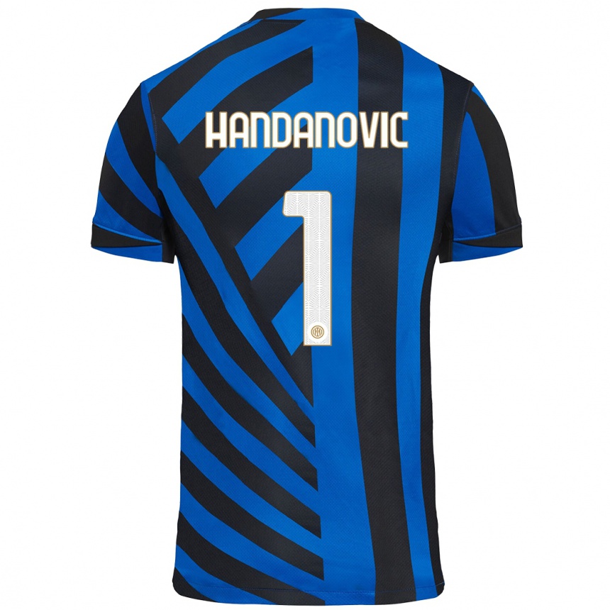 Vaikiškas Samir Handanovic #1 Mėlyna Juoda Namų Marškinėliai 2024/25 T-Shirt