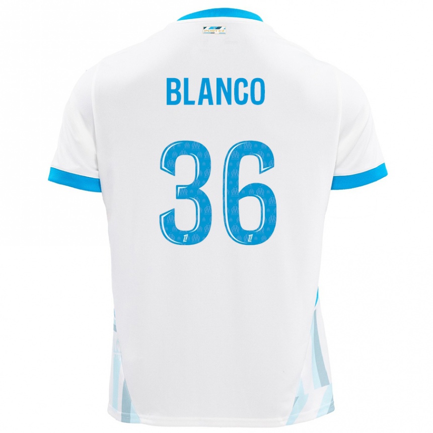 Vaikiškas Ruben Blanco #36 Baltas Dangus Mėlynas Namų Marškinėliai 2024/25 T-Shirt