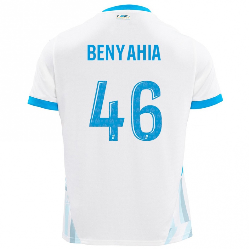 Vaikiškas Aylan Benyahia-Tani #46 Baltas Dangus Mėlynas Namų Marškinėliai 2024/25 T-Shirt