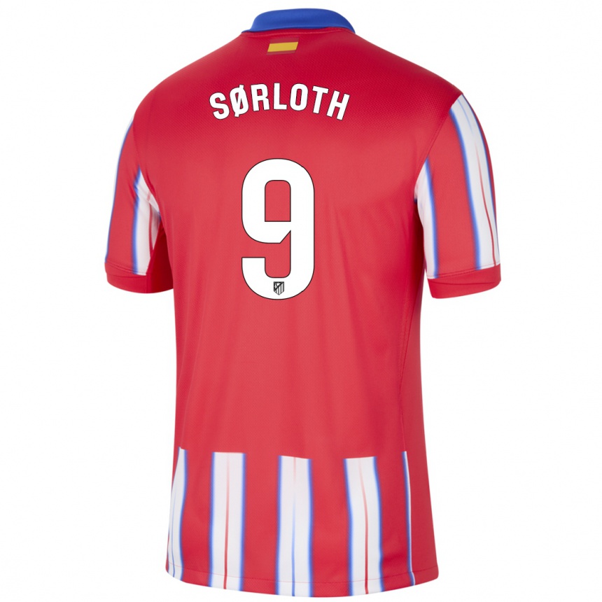 Vaikiškas Alexander Sørloth #9 Raudona Balta Mėlyna Namų Marškinėliai 2024/25 T-Shirt