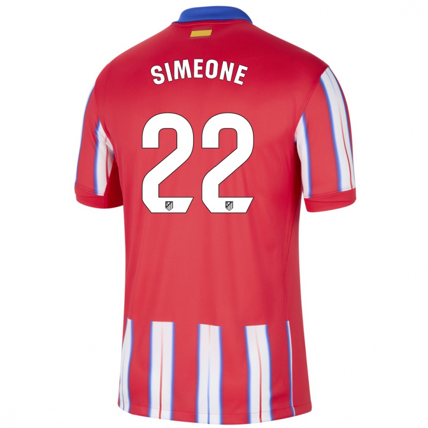 Vaikiškas Giuliano Simeone #22 Raudona Balta Mėlyna Namų Marškinėliai 2024/25 T-Shirt