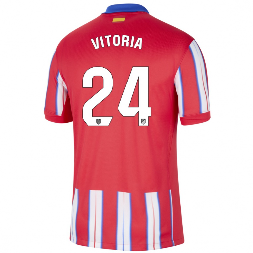 Vaikiškas Ana Vitória #24 Raudona Balta Mėlyna Namų Marškinėliai 2024/25 T-Shirt