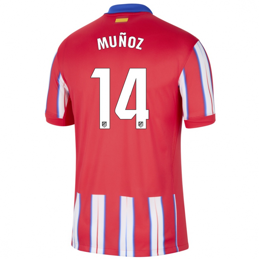 Vaikiškas David Muñoz #14 Raudona Balta Mėlyna Namų Marškinėliai 2024/25 T-Shirt