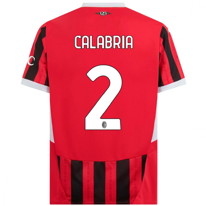 Vaikiškas Davide Calabria #2 Raudona Juoda Namų Marškinėliai 2024/25 T-Shirt