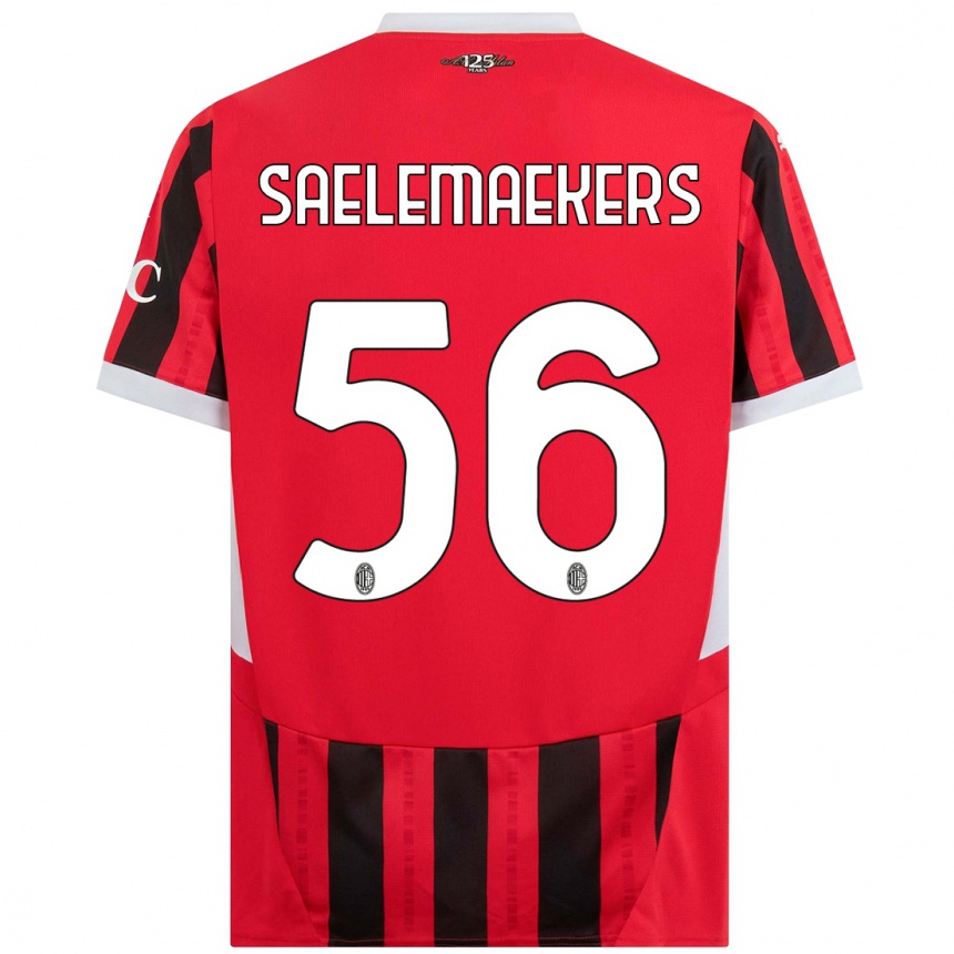 Vaikiškas Alexis Saelemaekers #56 Raudona Juoda Namų Marškinėliai 2024/25 T-Shirt