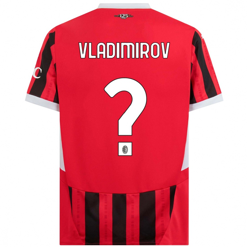 Vaikiškas Valeri Vladimirov #0 Raudona Juoda Namų Marškinėliai 2024/25 T-Shirt