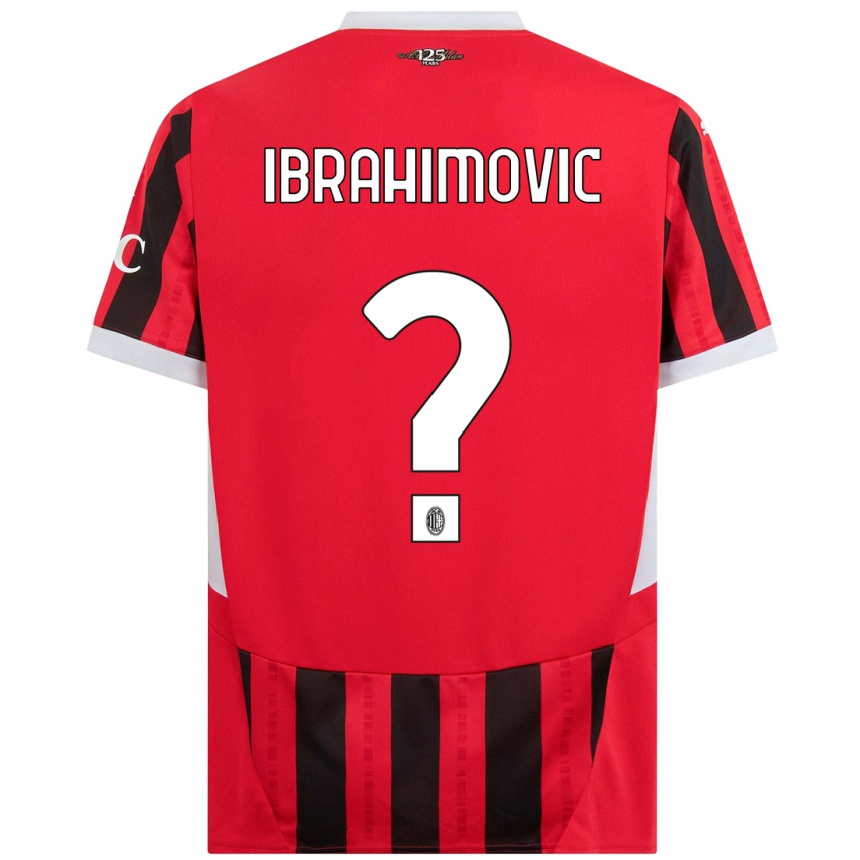 Vaikiškas Vincent Ibrahimovic #0 Raudona Juoda Namų Marškinėliai 2024/25 T-Shirt