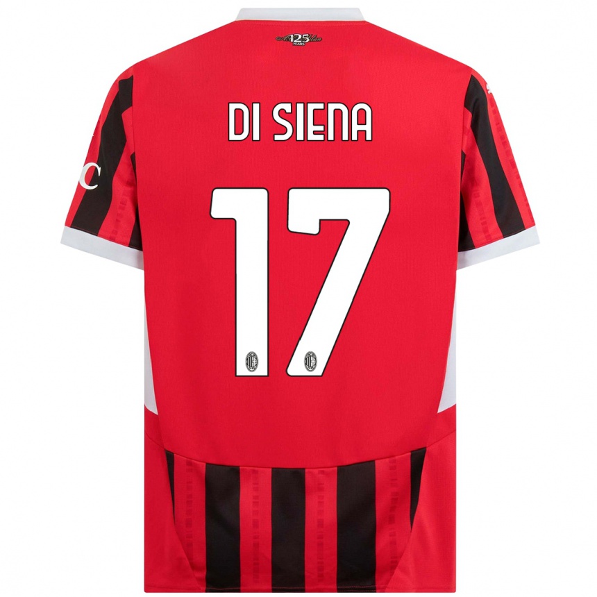 Vaikiškas Andrea Di Siena #17 Raudona Juoda Namų Marškinėliai 2024/25 T-Shirt