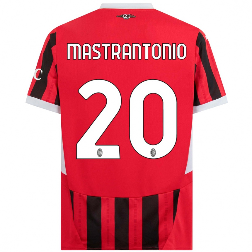 Vaikiškas Davide Mastrantonio #20 Raudona Juoda Namų Marškinėliai 2024/25 T-Shirt