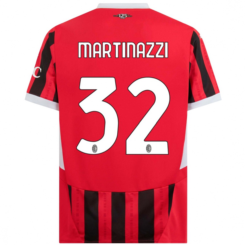 Vaikiškas Luca Martinazzi #32 Raudona Juoda Namų Marškinėliai 2024/25 T-Shirt