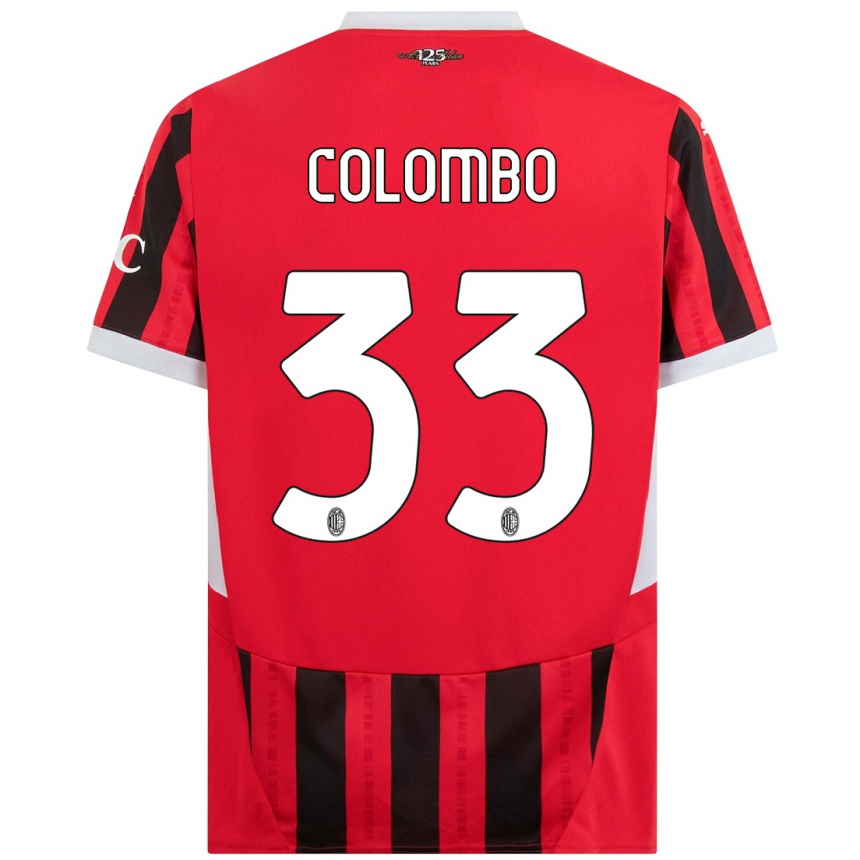 Vaikiškas Federico Colombo #33 Raudona Juoda Namų Marškinėliai 2024/25 T-Shirt