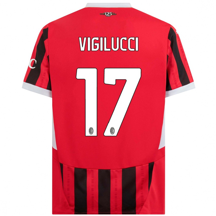 Vaikiškas Valery Vigilucci #17 Raudona Juoda Namų Marškinėliai 2024/25 T-Shirt