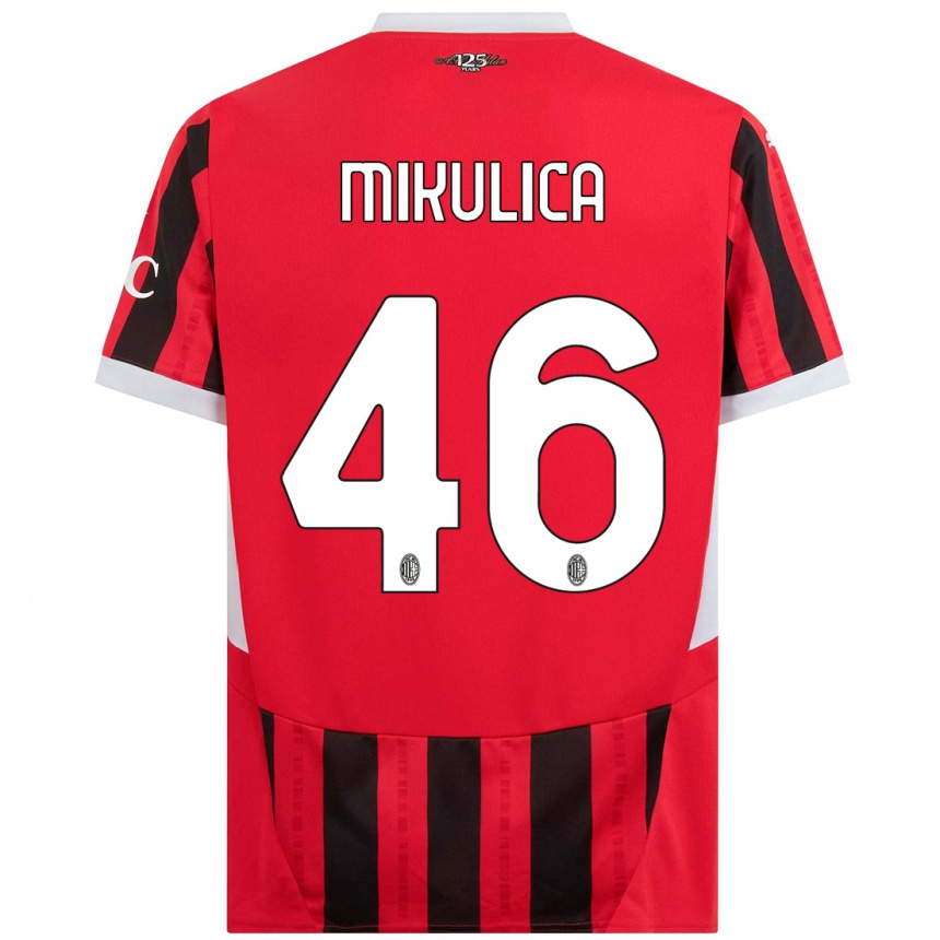 Vaikiškas Petra Mikulica #46 Raudona Juoda Namų Marškinėliai 2024/25 T-Shirt