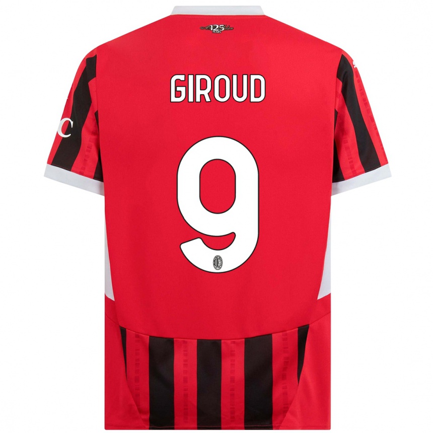 Vaikiškas Olivier Giroud #9 Raudona Juoda Namų Marškinėliai 2024/25 T-Shirt