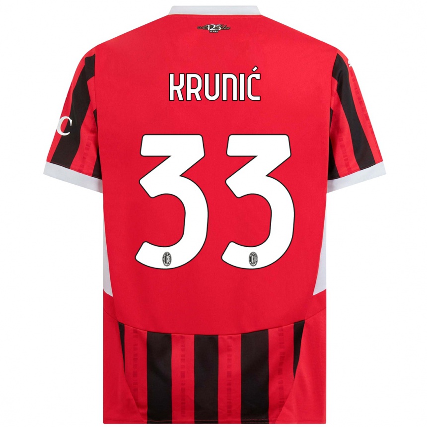 Vaikiškas Rade Krunic #33 Raudona Juoda Namų Marškinėliai 2024/25 T-Shirt