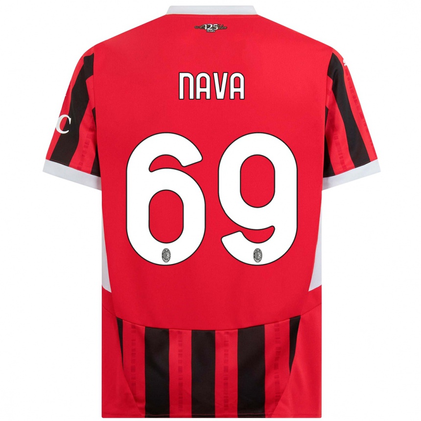 Vaikiškas Lapo Nava #69 Raudona Juoda Namų Marškinėliai 2024/25 T-Shirt