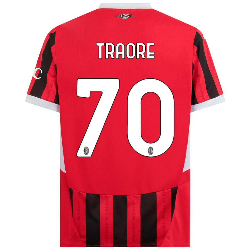 Vaikiškas Chaka Traore #70 Raudona Juoda Namų Marškinėliai 2024/25 T-Shirt