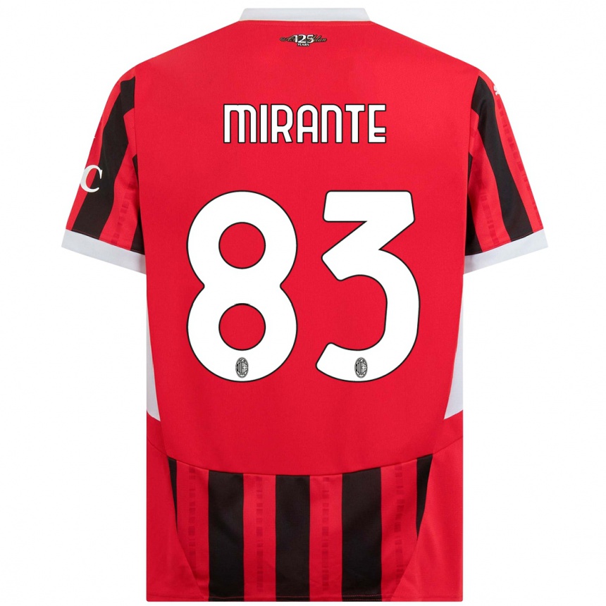 Vaikiškas Antonio Mirante #83 Raudona Juoda Namų Marškinėliai 2024/25 T-Shirt