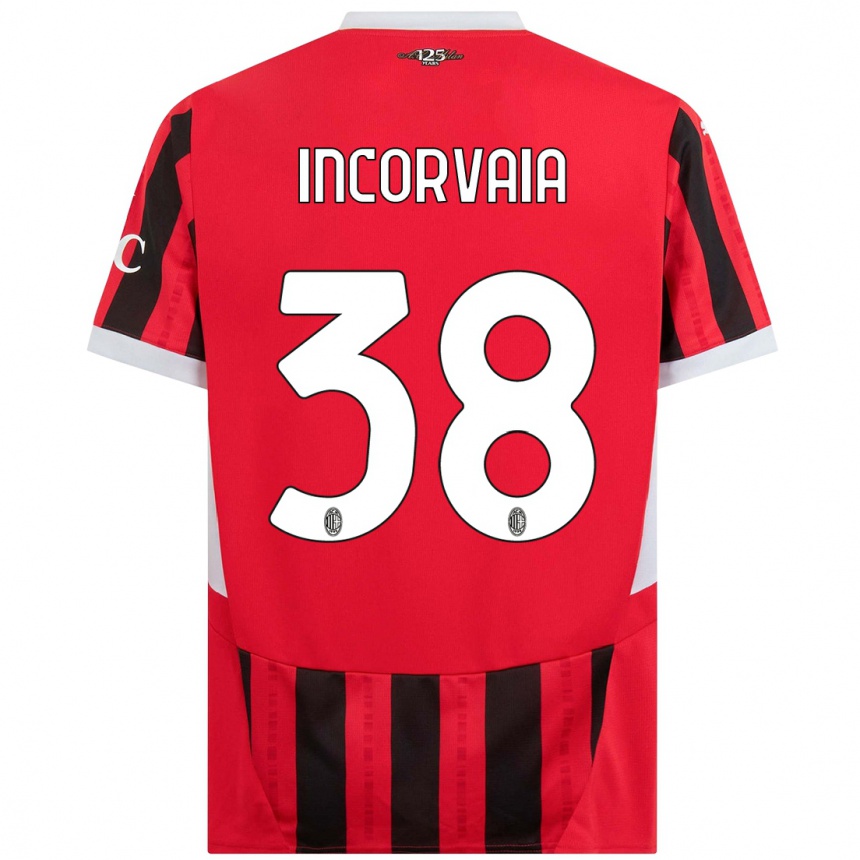 Vaikiškas Giovanni Incorvaia #38 Raudona Juoda Namų Marškinėliai 2024/25 T-Shirt