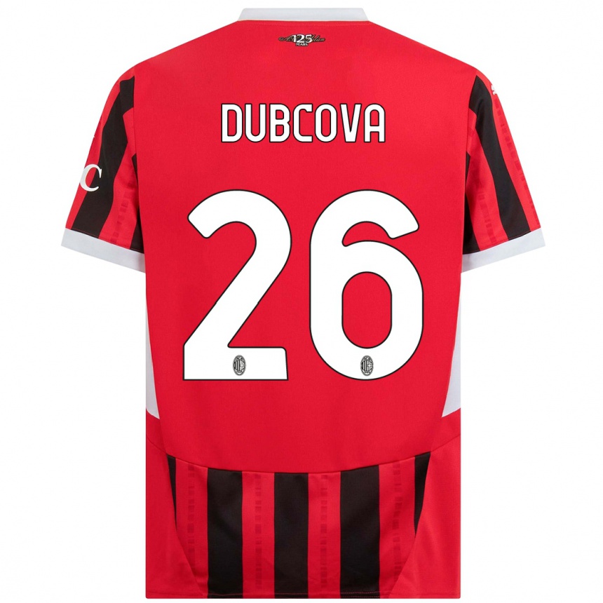 Vaikiškas Michaela Dubcova #26 Raudona Juoda Namų Marškinėliai 2024/25 T-Shirt