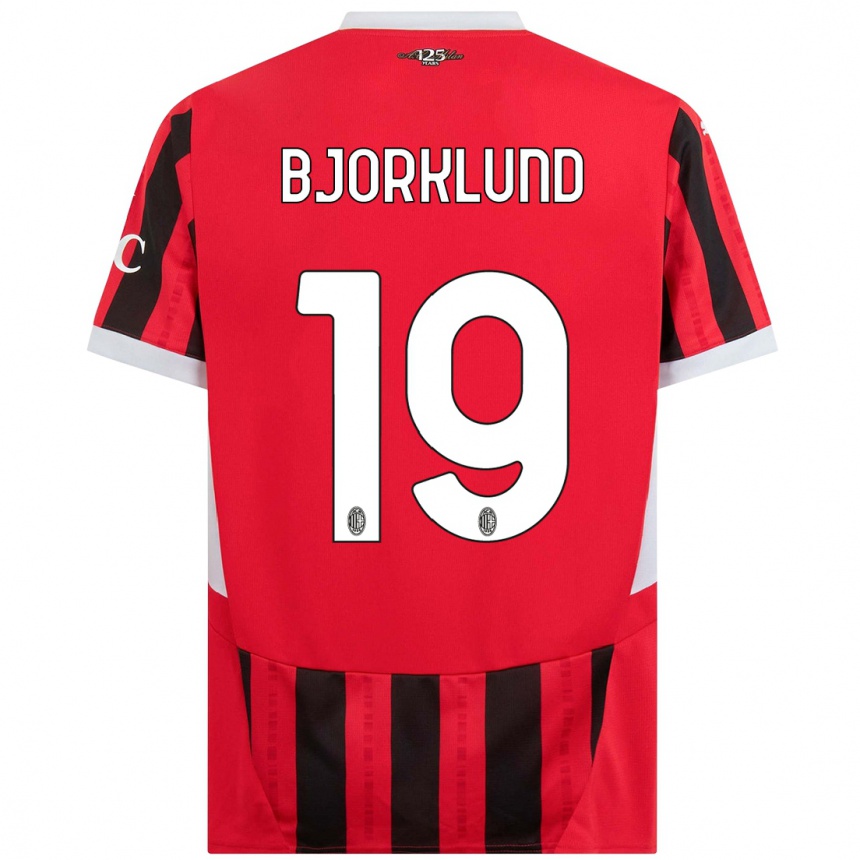 Vaikiškas Lukas Bjorklund #19 Raudona Juoda Namų Marškinėliai 2024/25 T-Shirt