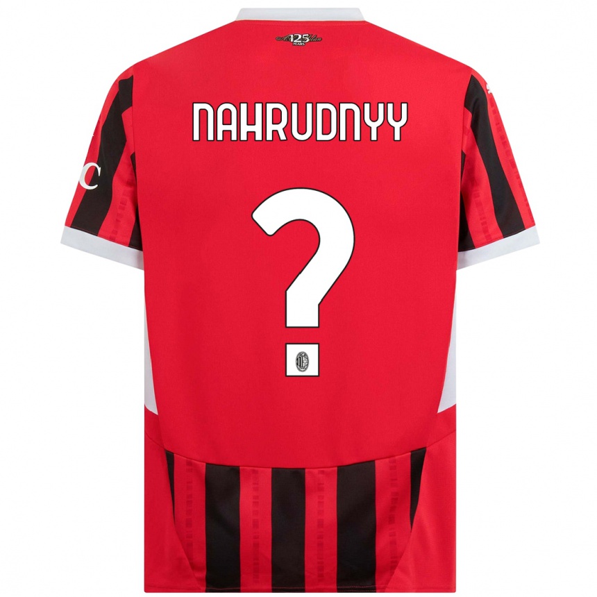 Vaikiškas Vladislav Nahrudnyy #0 Raudona Juoda Namų Marškinėliai 2024/25 T-Shirt