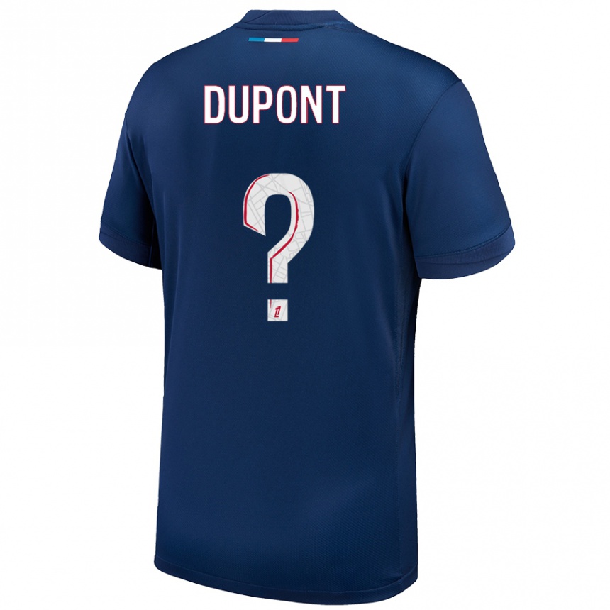 Vaikiškas Raphaël Dupont #0 Tamsiai Mėlyna Balta Namų Marškinėliai 2024/25 T-Shirt