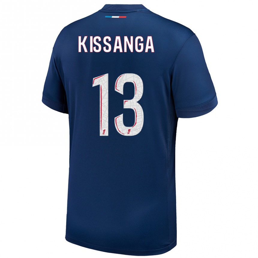 Vaikiškas Hugo Kissanga #13 Tamsiai Mėlyna Balta Namų Marškinėliai 2024/25 T-Shirt