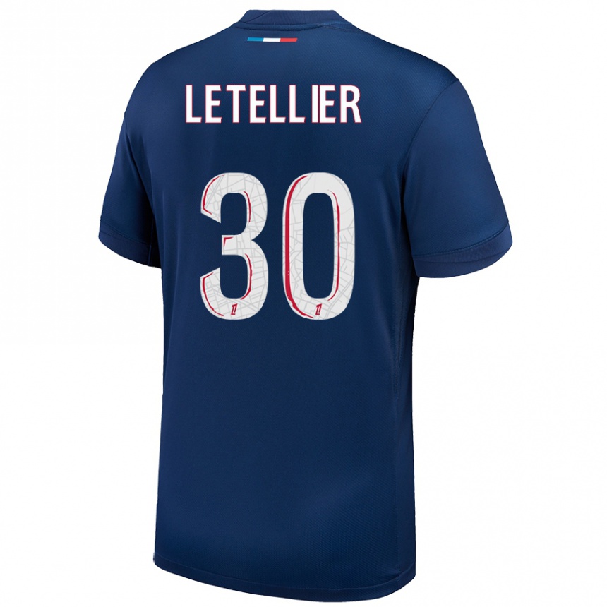 Vaikiškas Alexandre Letellier #30 Tamsiai Mėlyna Balta Namų Marškinėliai 2024/25 T-Shirt