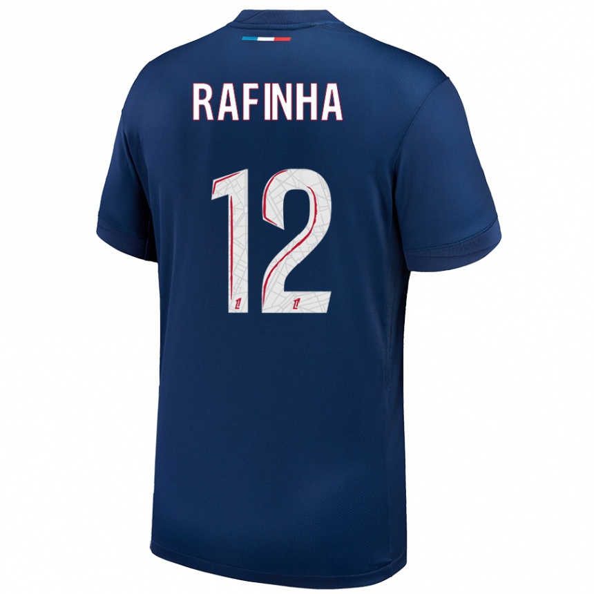 Vaikiškas Rafinha #12 Tamsiai Mėlyna Balta Namų Marškinėliai 2024/25 T-Shirt