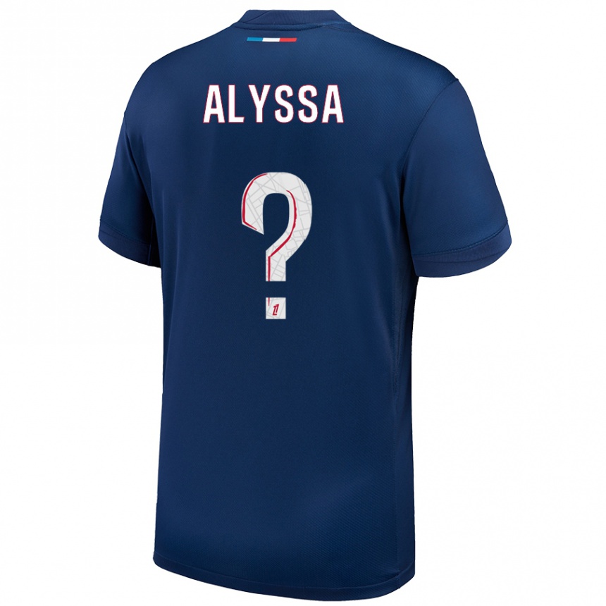 Vaikiškas Alyssa Fernandes #0 Tamsiai Mėlyna Balta Namų Marškinėliai 2024/25 T-Shirt