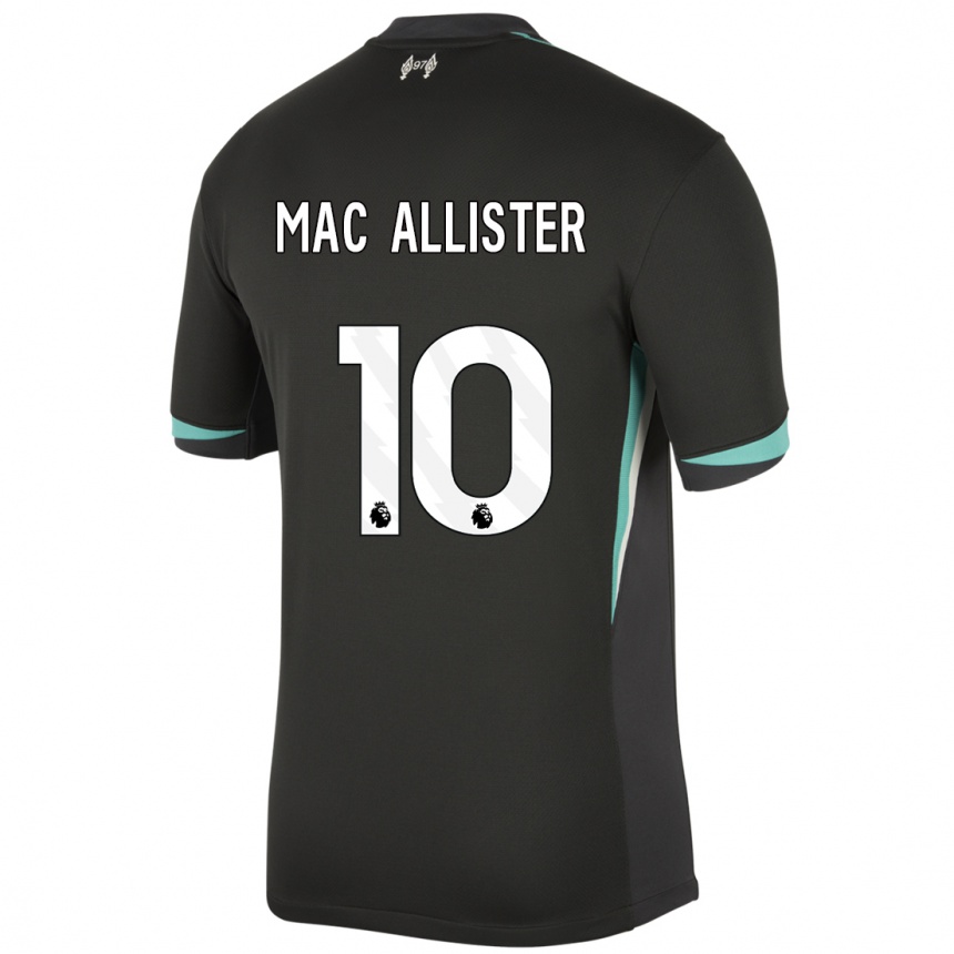 Vaikiškas Alexis Mac Allister #10 Juoda Antracito Balta Išvykos Marškinėliai 2024/25 T-Shirt