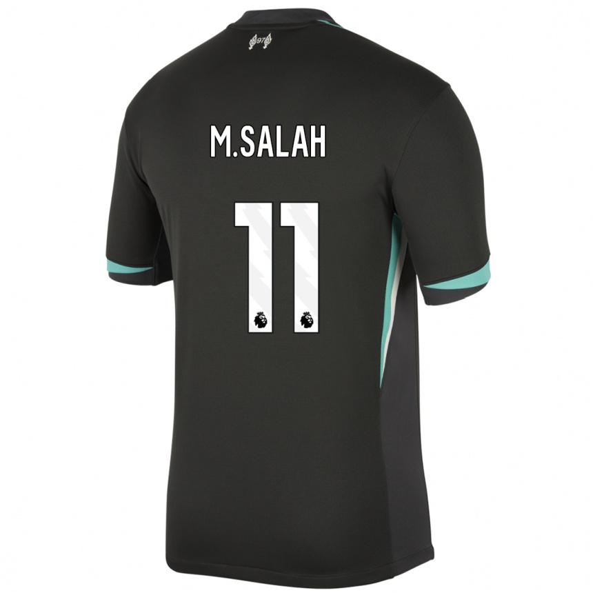 Vaikiškas Mohamed Salah #11 Juoda Antracito Balta Išvykos Marškinėliai 2024/25 T-Shirt