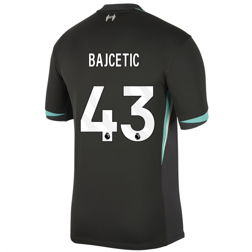 Vaikiškas Stefan Bajcetic #43 Juoda Antracito Balta Išvykos Marškinėliai 2024/25 T-Shirt