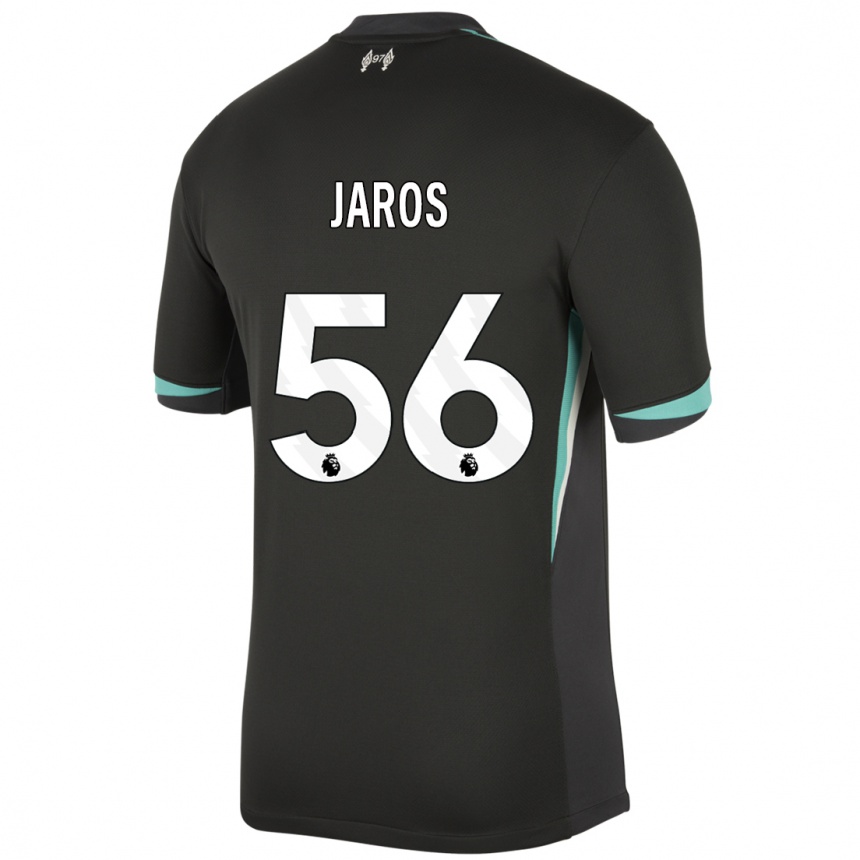 Vaikiškas Vitezslav Jaros #56 Juoda Antracito Balta Išvykos Marškinėliai 2024/25 T-Shirt