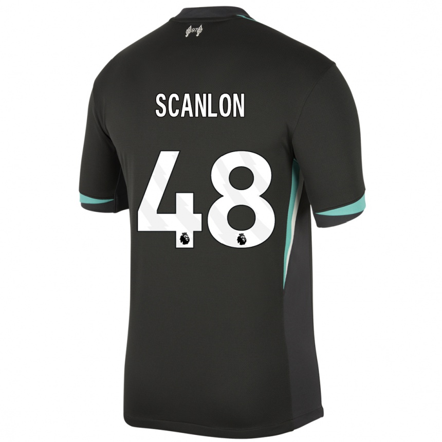 Vaikiškas Calum Scanlon #48 Juoda Antracito Balta Išvykos Marškinėliai 2024/25 T-Shirt