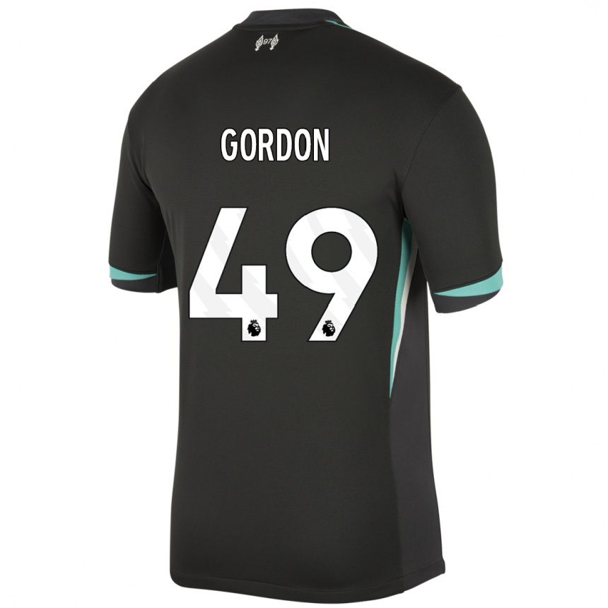 Vaikiškas Kaide Gordon #49 Juoda Antracito Balta Išvykos Marškinėliai 2024/25 T-Shirt