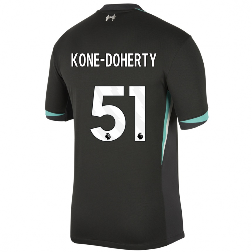 Vaikiškas Trent Kone-Doherty #51 Juoda Antracito Balta Išvykos Marškinėliai 2024/25 T-Shirt