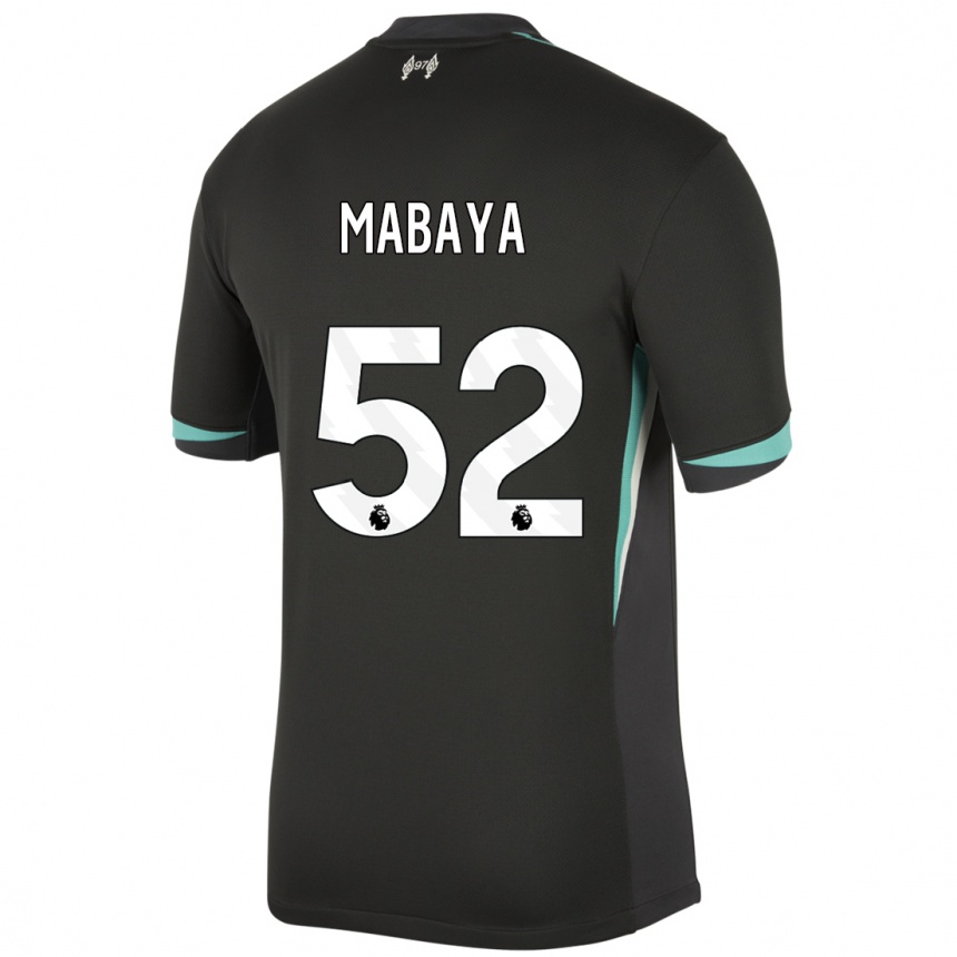 Vaikiškas Isaac Mabaya #52 Juoda Antracito Balta Išvykos Marškinėliai 2024/25 T-Shirt