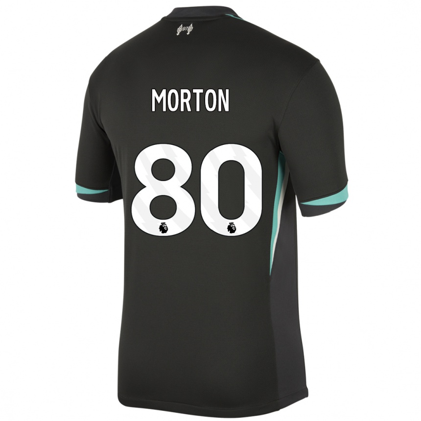 Vaikiškas Tyler Morton #80 Juoda Antracito Balta Išvykos Marškinėliai 2024/25 T-Shirt