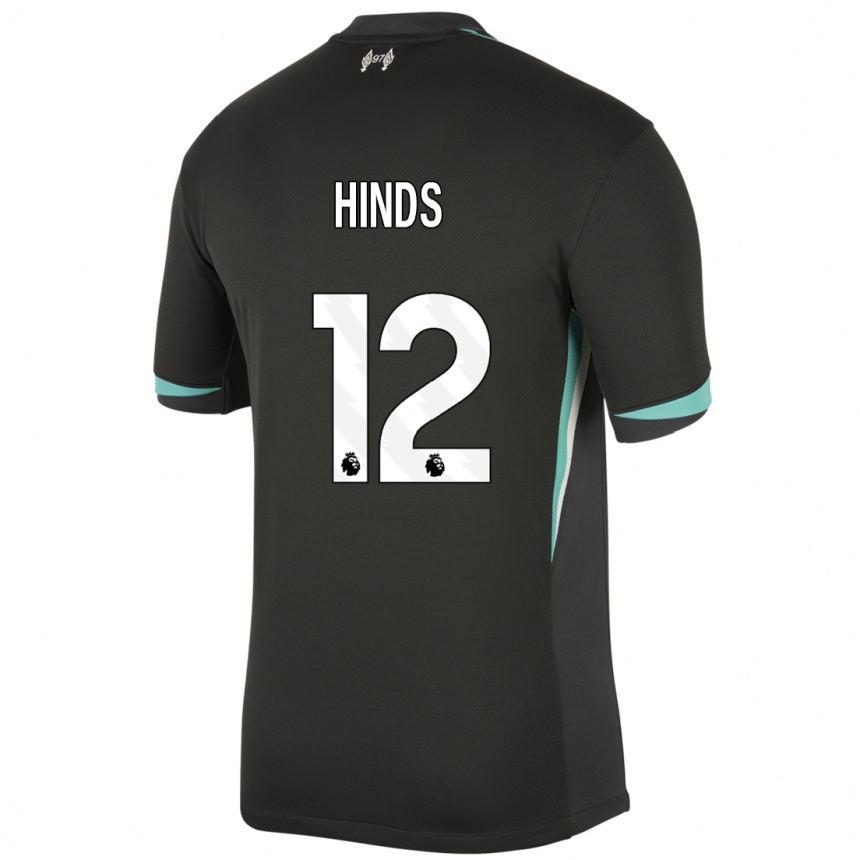 Vaikiškas Taylor Hinds #12 Juoda Antracito Balta Išvykos Marškinėliai 2024/25 T-Shirt