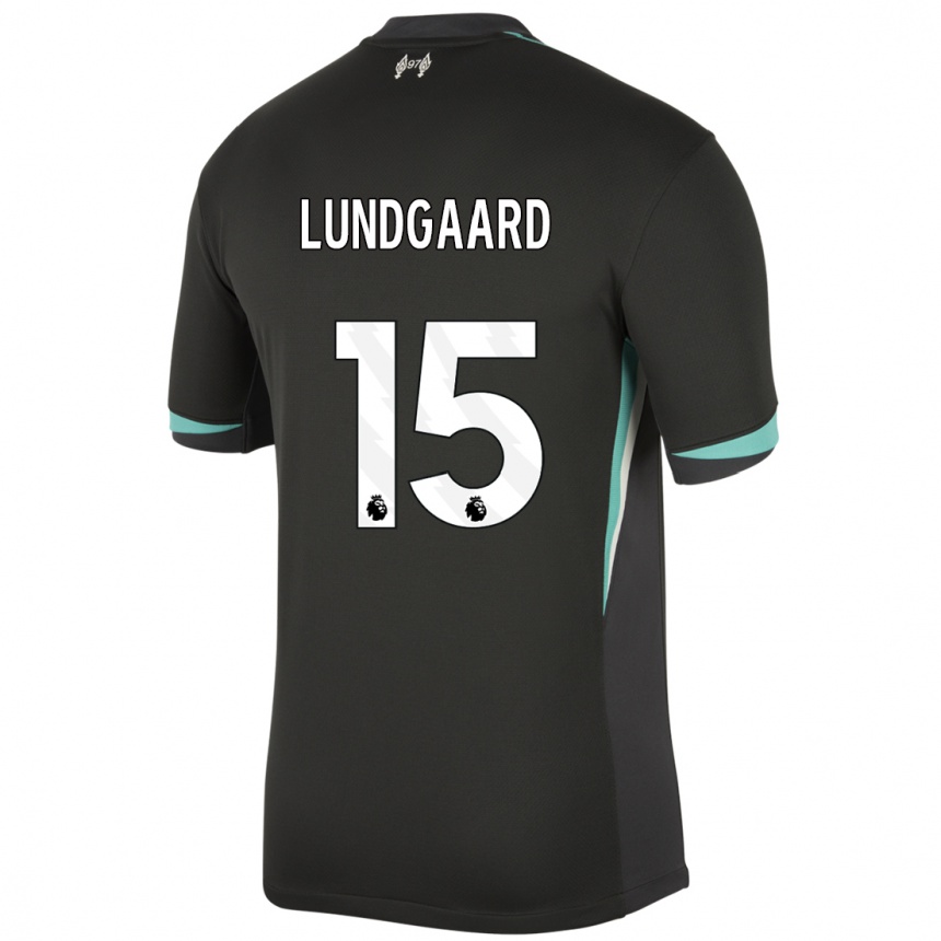 Vaikiškas Sofie Lundgaard #15 Juoda Antracito Balta Išvykos Marškinėliai 2024/25 T-Shirt