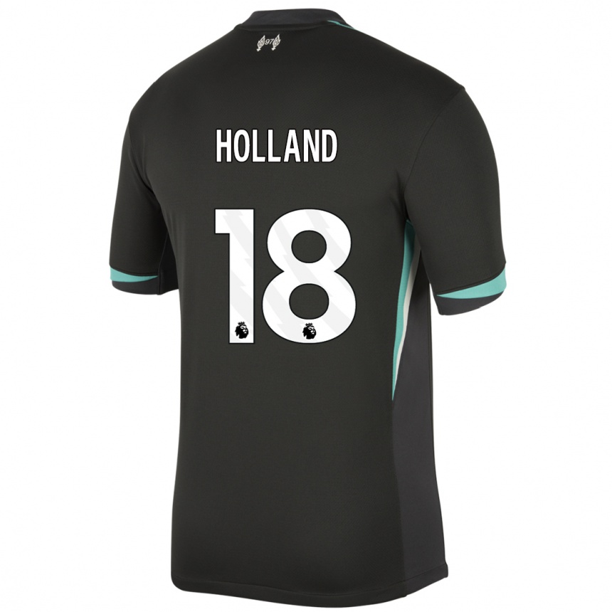 Vaikiškas Ceri Holland #18 Juoda Antracito Balta Išvykos Marškinėliai 2024/25 T-Shirt