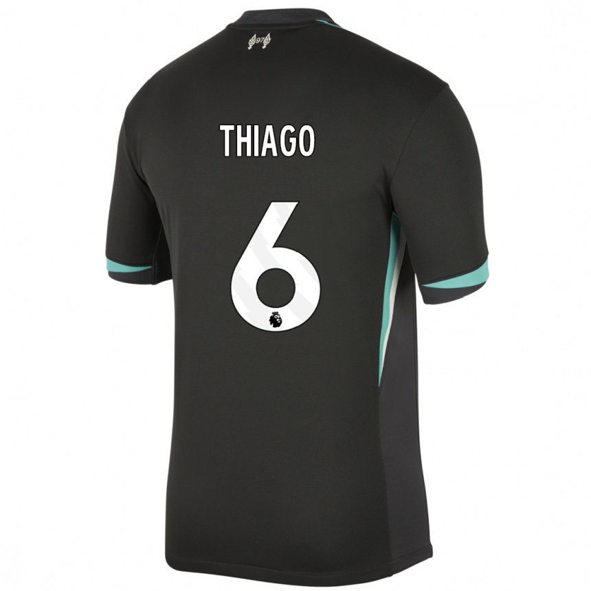 Vaikiškas Thiago #6 Juoda Antracito Balta Išvykos Marškinėliai 2024/25 T-Shirt