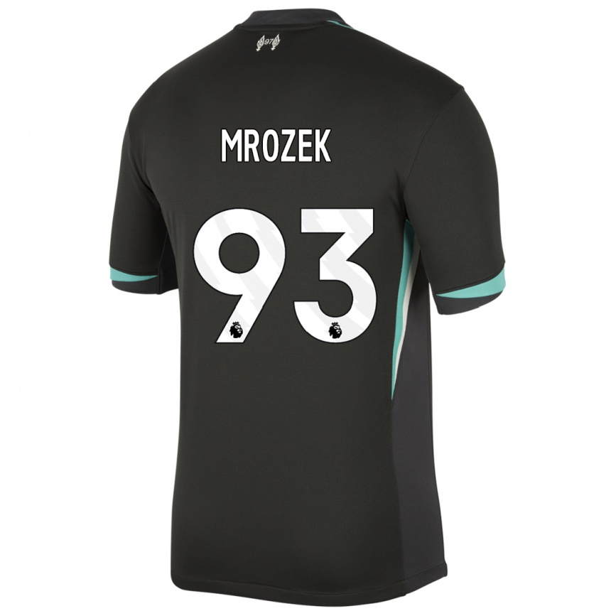 Vaikiškas Fabian Mrozek #93 Juoda Antracito Balta Išvykos Marškinėliai 2024/25 T-Shirt