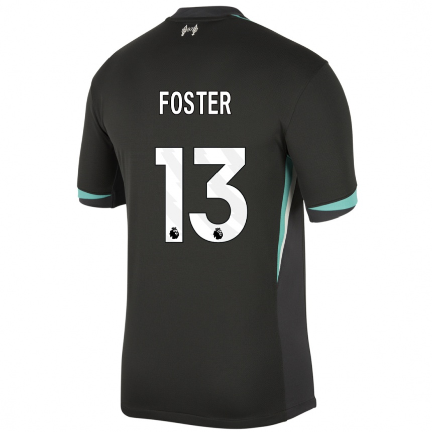 Vaikiškas Rylee Foster #13 Juoda Antracito Balta Išvykos Marškinėliai 2024/25 T-Shirt