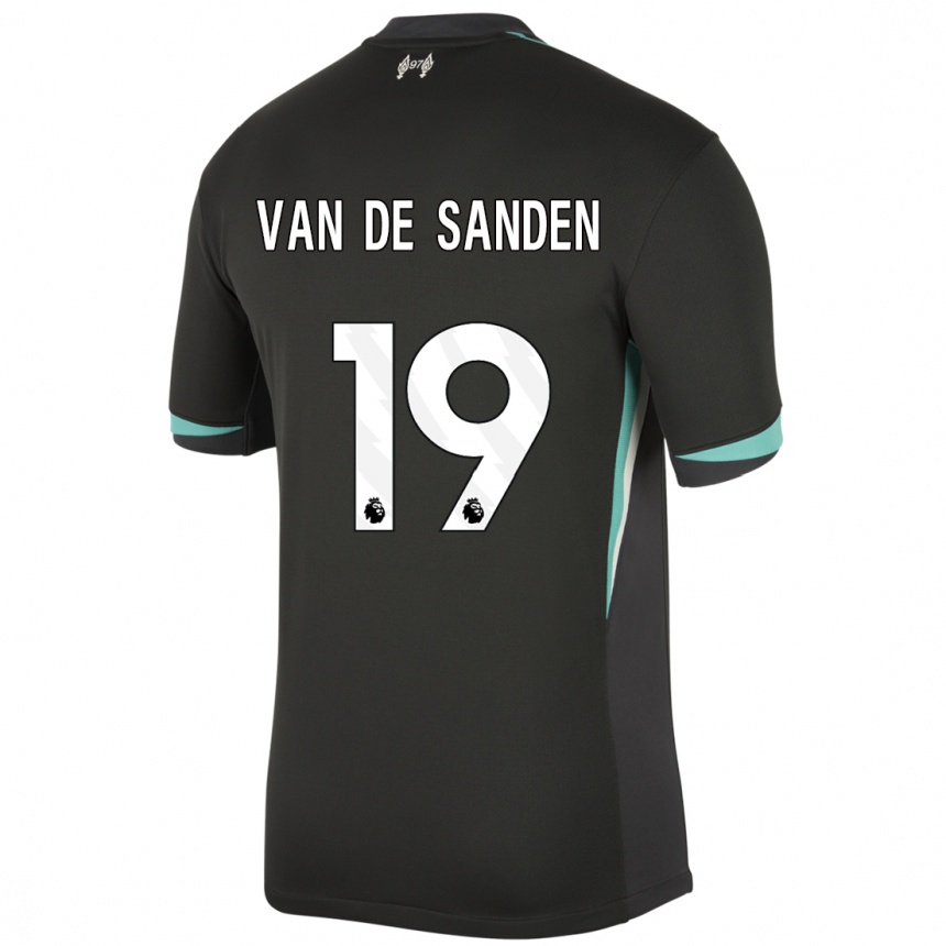 Vaikiškas Shanice Van De Sanden #19 Juoda Antracito Balta Išvykos Marškinėliai 2024/25 T-Shirt